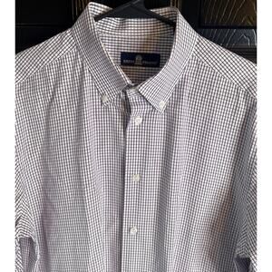 Eredi Pisano Men’s Button Down Office Wear Shirt Purple & White Check Size‎ 42 L